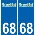 68 Haut-Rhin autocollant plaque immatriculation auto département sticker Grand-Est nouveau logo