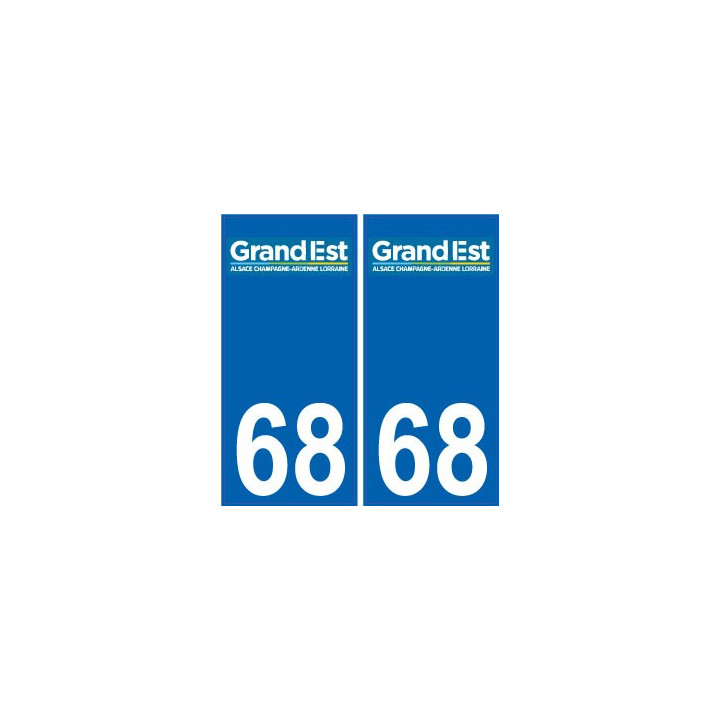 68 Haut-Rhin autocollant plaque immatriculation auto département sticker Grand-Est nouveau logo