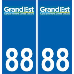 88 Vosges autocollant plaque immatriculation auto département sticker Grand-Est nouveau logo