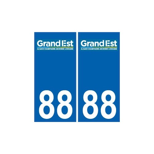 88 Vosges autocollant plaque immatriculation auto département sticker Grand-Est nouveau logo