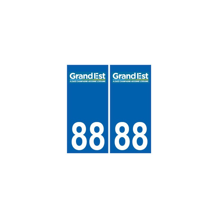 88 Vosges autocollant plaque immatriculation auto département sticker Grand-Est nouveau logo