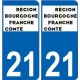 21 Côte d'Or autocollant plaque immatriculation auto département sticker Bourgogne-Franche-Comté nouveau logo