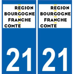 21 Côte d'Or autocollant plaque immatriculation auto département sticker Bourgogne-Franche-Comté nouveau logo