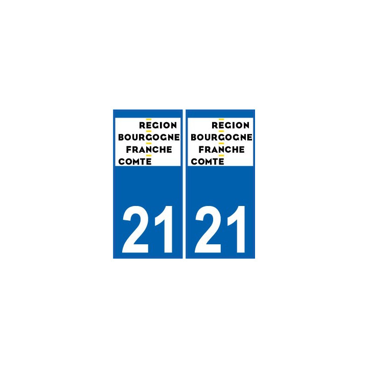 21 Côte d'Or autocollant plaque immatriculation auto département sticker Bourgogne-Franche-Comté nouveau logo