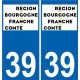 39 Jura autocollant plaque immatriculation auto département sticker Bourgogne-Franche-Comté nouveau logo