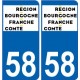 58 Nièvre autocollant plaque immatriculation auto département sticker Bourgogne-Franche-Comté nouveau logo