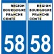 58 Nièvre autocollant plaque immatriculation auto département sticker Bourgogne-Franche-Comté nouveau logo