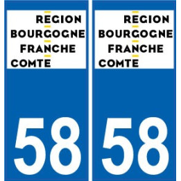 58 Nièvre autocollant plaque immatriculation auto département sticker Bourgogne-Franche-Comté nouveau logo