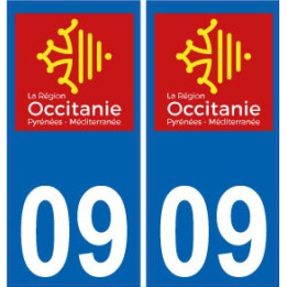 09 Ariège autocollant plaque immatriculation auto département sticker Occitanie nouveau logo