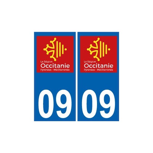09 Ariège autocollant plaque immatriculation auto département sticker Occitanie nouveau logo