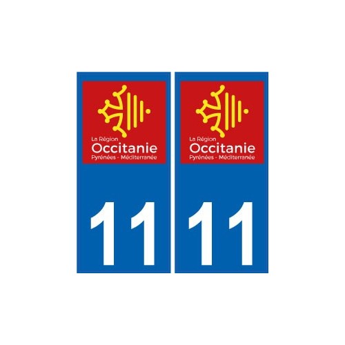 11 Aude autocollant plaque immatriculation auto département sticker Occitanie nouveau logo