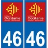 46 Lot-aufkleber-plakette-kennzeichen-auto-abteilung sticker Okzitanien neues logo