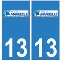 13 de la ciudad de Marsella etiqueta engomada de la placa
