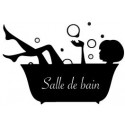 Décoration salle de bain autocollant femme dans un bain vectorisé adhésif