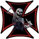Autocollant squelette doigt honneur croix 8-4