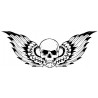 Autocollant tête de mort ailes 8-6