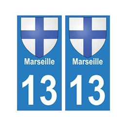 13 Marseille ville autocollant plaque