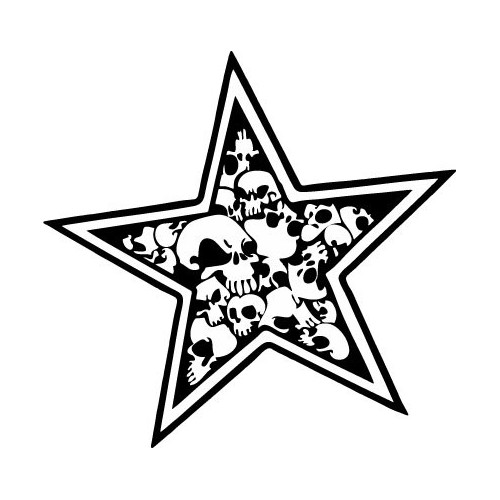 Autocollant tête de mort étoile 8-9
