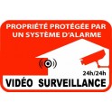 Autocollants surveillance video propriete alarme