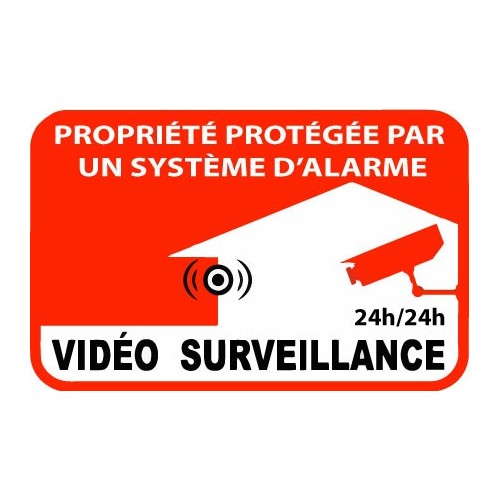 Autocollants surveillance video propriete alarme