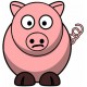 Autocollant cochon sticker adhesif