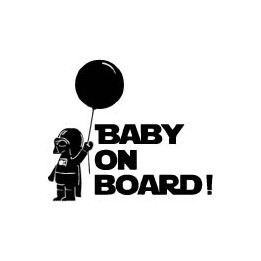 Autocollant stickers pour automobile et vitres bébé à bord dark Vador