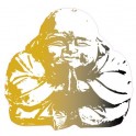 Bouddha jaune et blanc - autocollant sticker adhésif logo 1