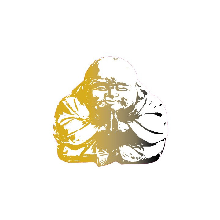 Bouddha jaune et blanc - autocollant sticker adhésif logo 1