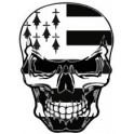 Sticker skull with flag breton 3