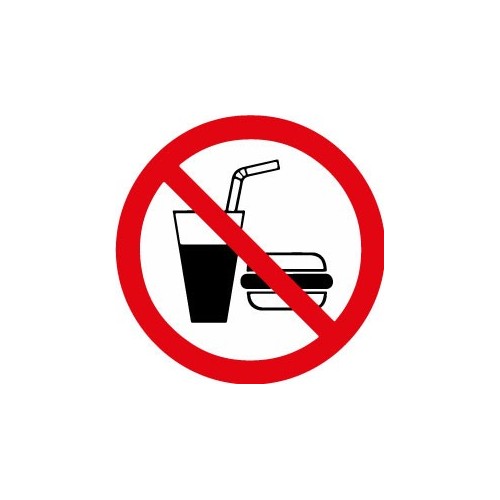 Interdiction de manger et boire panneau autocollant sticker adhesif 2