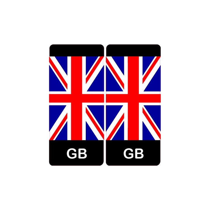 Autocollant sticker GB pour plaque moto autocollant format moto