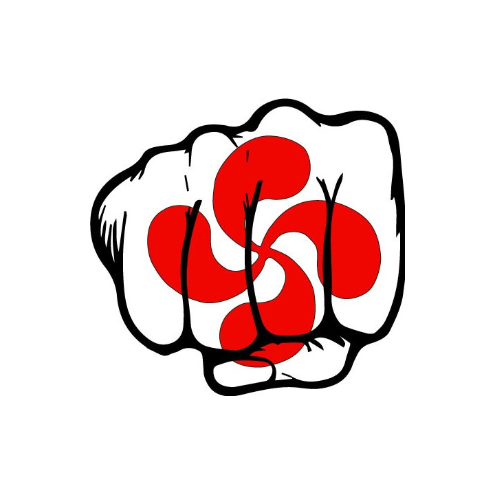 Main poing région Basque autocollant sticker adhesif 2
