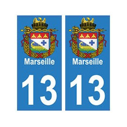 13 Marseille ville autocollant plaque