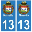 13 Marseille stadt aufkleber platte