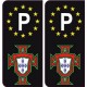 autocollant plaque immatriculation Portugal FPF F avec le P europe noir