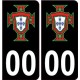 autocollant plaque immatriculation Portugal FPF F avec numéro au choix noir