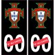 autocollant plaque immatriculation Portugal FPF F avec numéro au choix noir