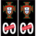 etiqueta engomada de la placa de matriculación Portugal FPF F-número negro 2-1