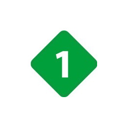 Chiffre 1 un - autocollant sticker losange de couleur adhésif ref65