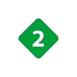 Chiffre 2 deux - autocollant sticker losange de couleur adhésif ref65