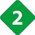 Chiffre 2 deux - autocollant sticker losange de couleur adhésif ref65