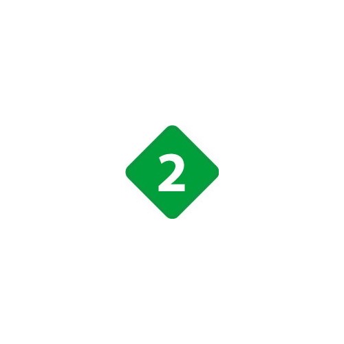 Chiffre 2 deux - autocollant sticker losange de couleur adhésif ref65