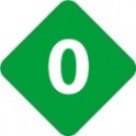 Chiffre 0 zero - autocollant sticker losange de couleur adhésif ref65