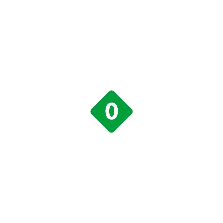 Chiffre 0 zero - autocollant sticker losange de couleur adhésif ref65