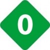 Chiffre 0 zero - autocollant sticker losange de couleur adhésif ref65