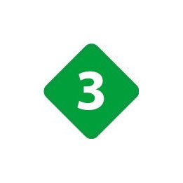 Chiffre 3 trois - autocollant sticker losange de couleur adhésif ref65
