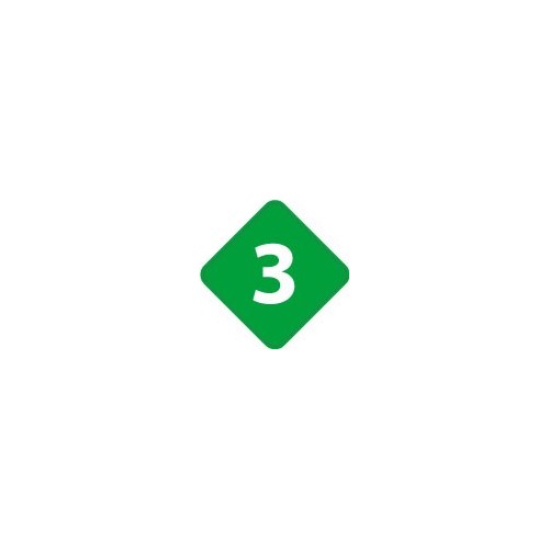 Chiffre 3 trois - autocollant sticker losange de couleur adhésif ref65