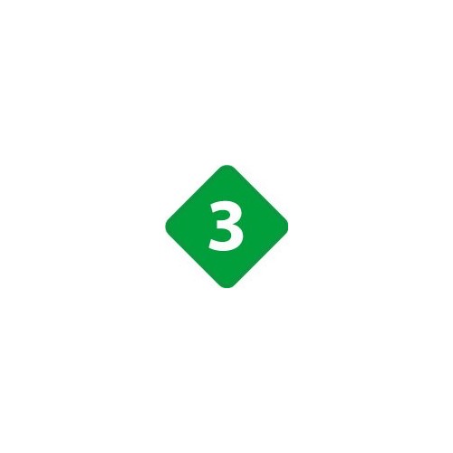 Chiffre 3 trois - autocollant sticker losange de couleur adhésif ref65