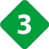 Chiffre 3 trois - autocollant sticker losange de couleur adhésif ref65