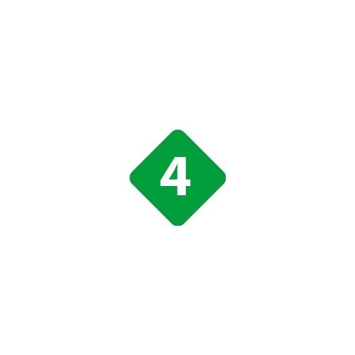 Chiffre 4 quatre - autocollant sticker losange de couleur adhésif ref65